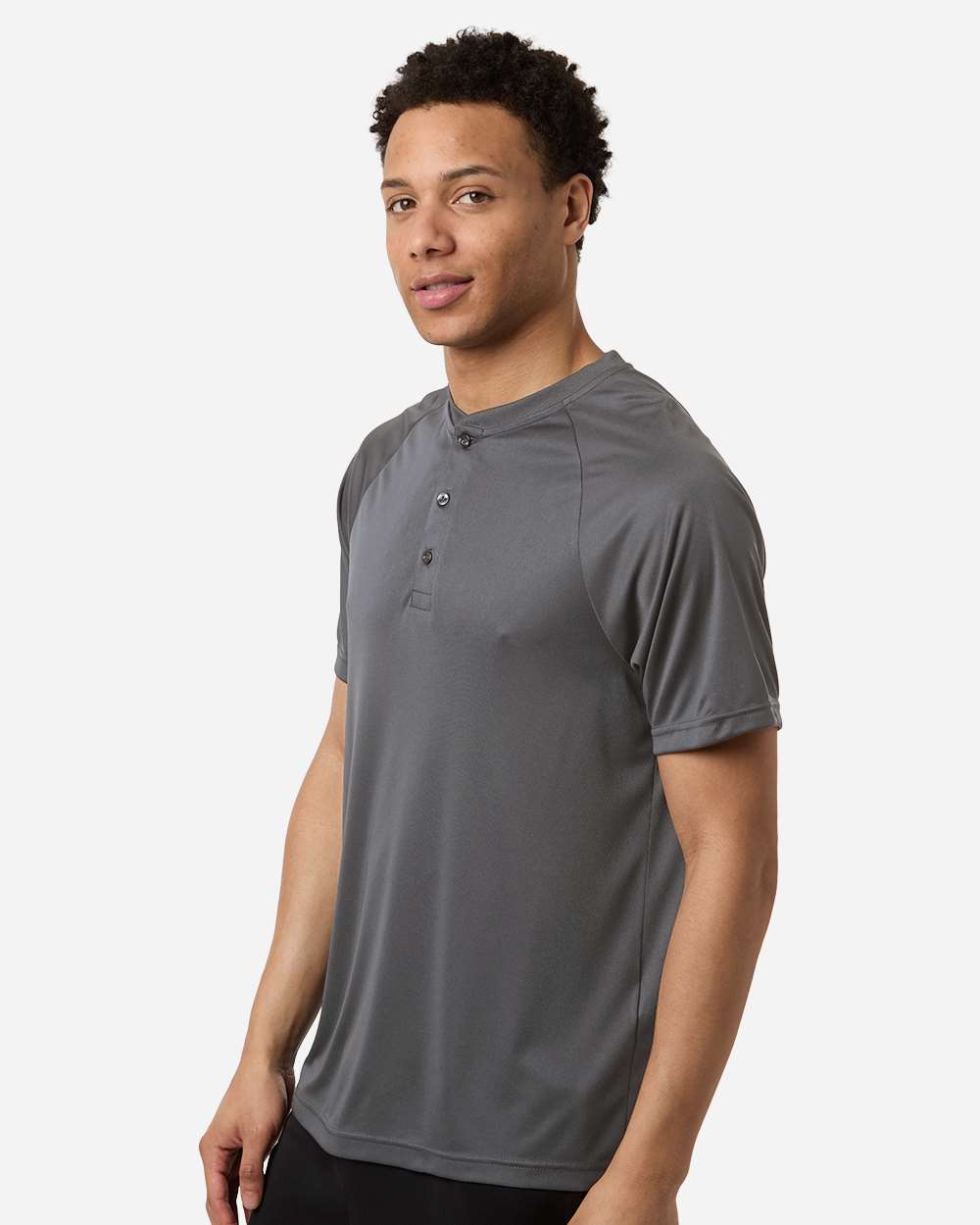 Team 365 Men's Zone Performance Henley - TT11HN Sport Graphite