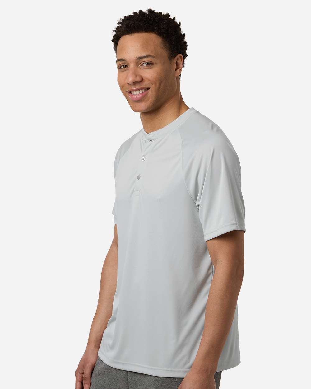 Team 365 Men's Zone Performance Henley - TT11HN Sport Silver