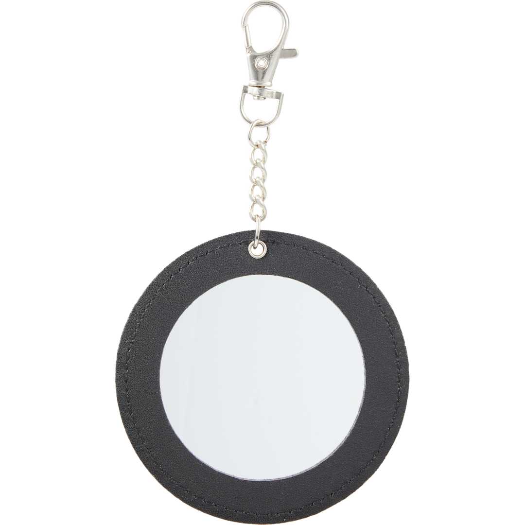 Recycled PU Travel Mirror Bag Charm - SM-1640 Black
