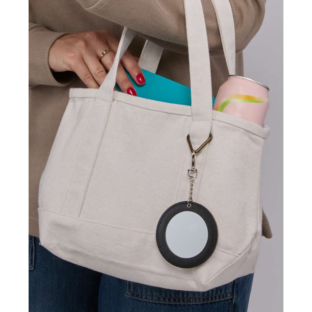 Recycled PU Travel Mirror Bag Charm - SM-1640 Black