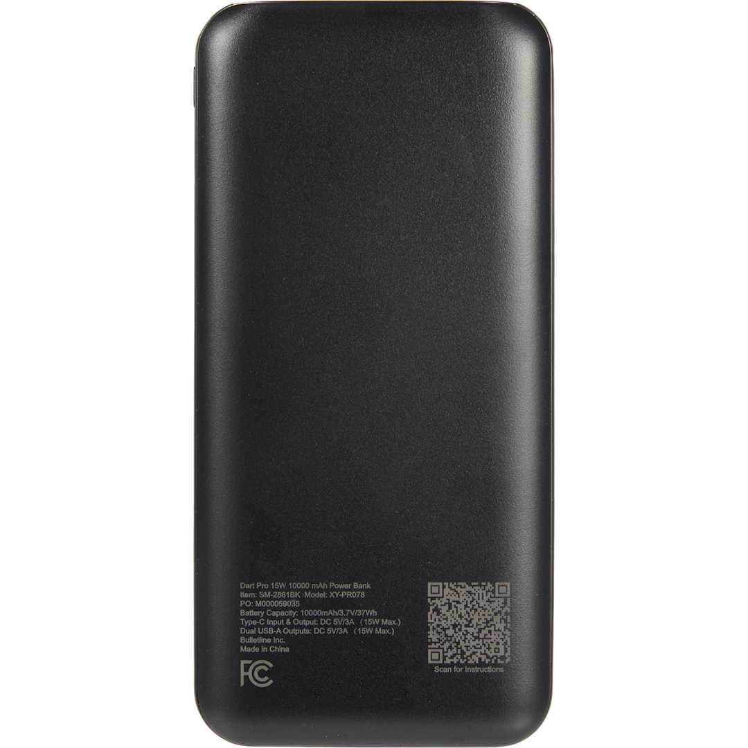 Dart Pro 15W 10000 mAh Power Bank - SM-2861 Black
