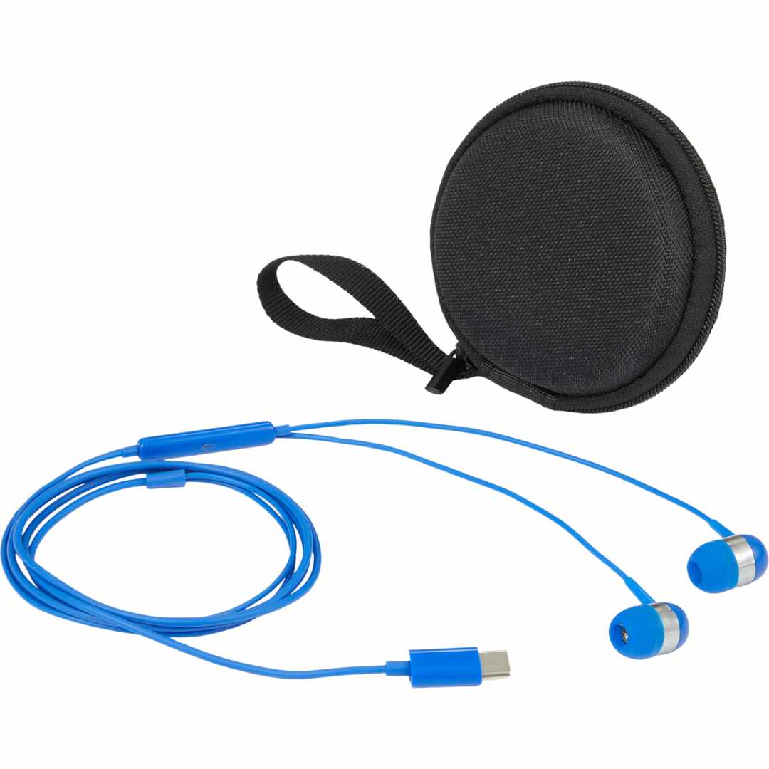 Bullet ZipSound USB-C Wired Earbuds with Microphone - SM-2998 Blue