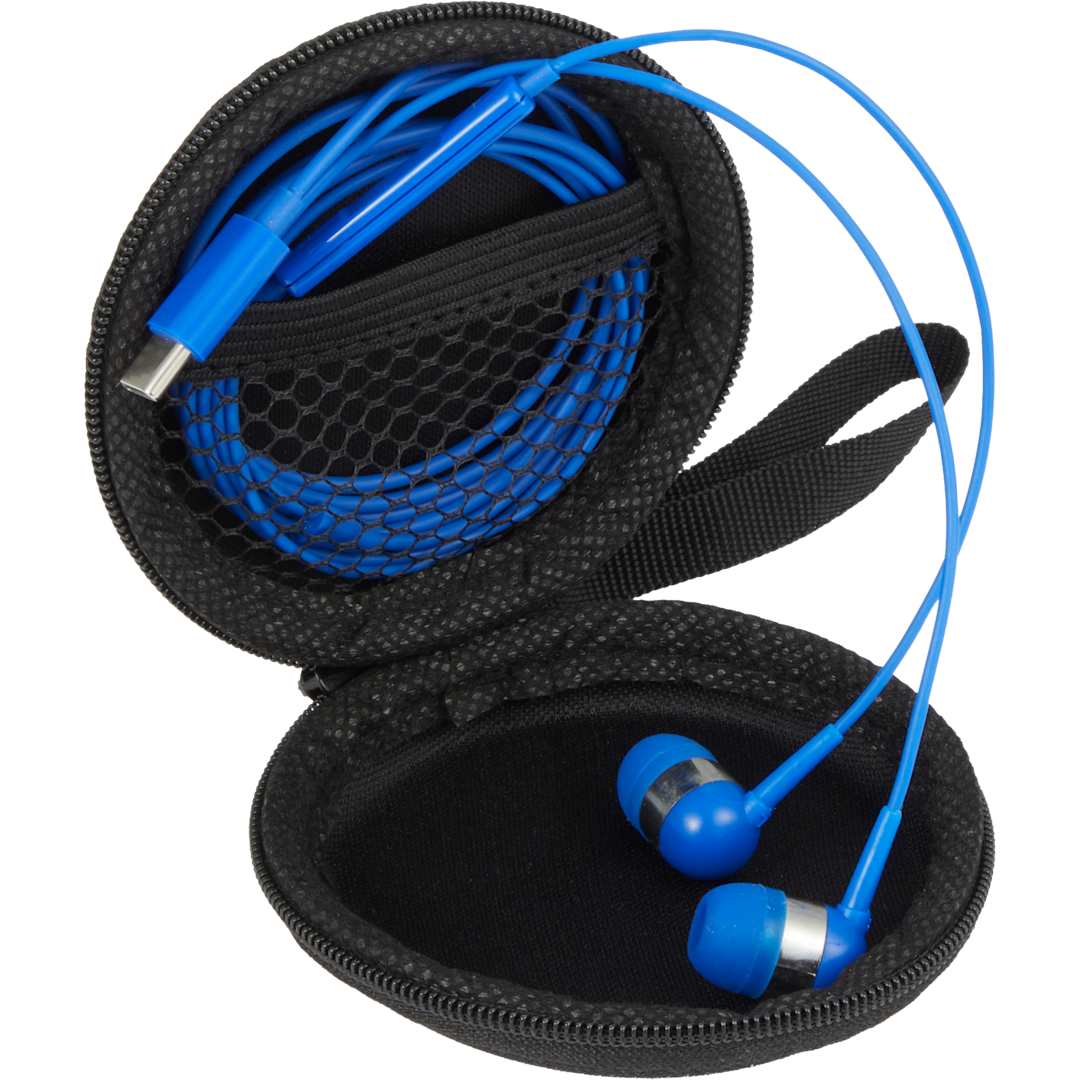 Bullet ZipSound USB-C Wired Earbuds with Microphone - SM-2998 Blue