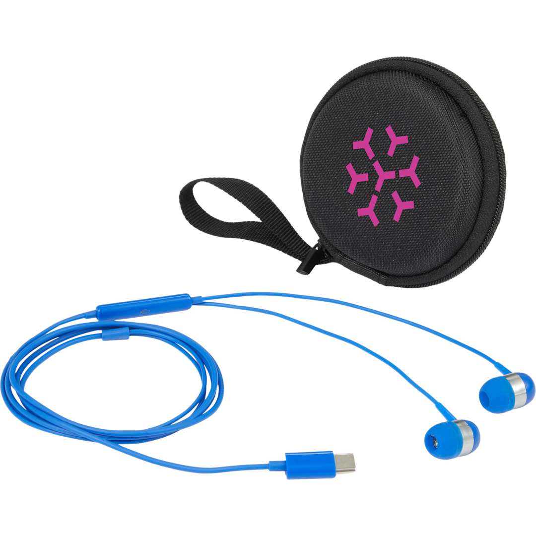 Bullet ZipSound USB-C Wired Earbuds with Microphone - SM-2998 Blue