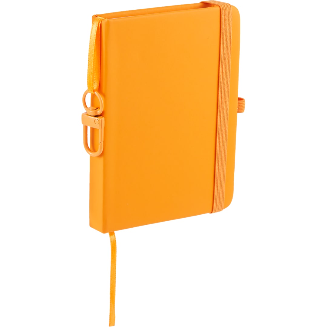 Mini Recycled Notebook w/ Clip - SM-5355 Orange