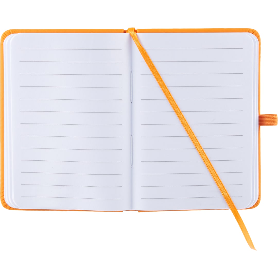 Mini Recycled Notebook w/ Clip - SM-5355 Orange