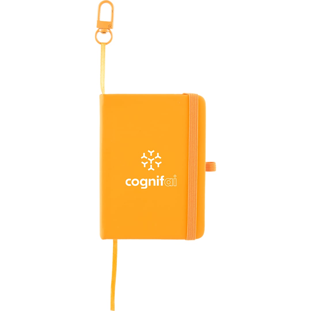 Mini Recycled Notebook w/ Clip - SM-5355 Orange