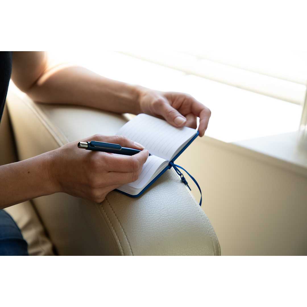 Mini Recycled Notebook w/ Clip - SM-5355 Blue