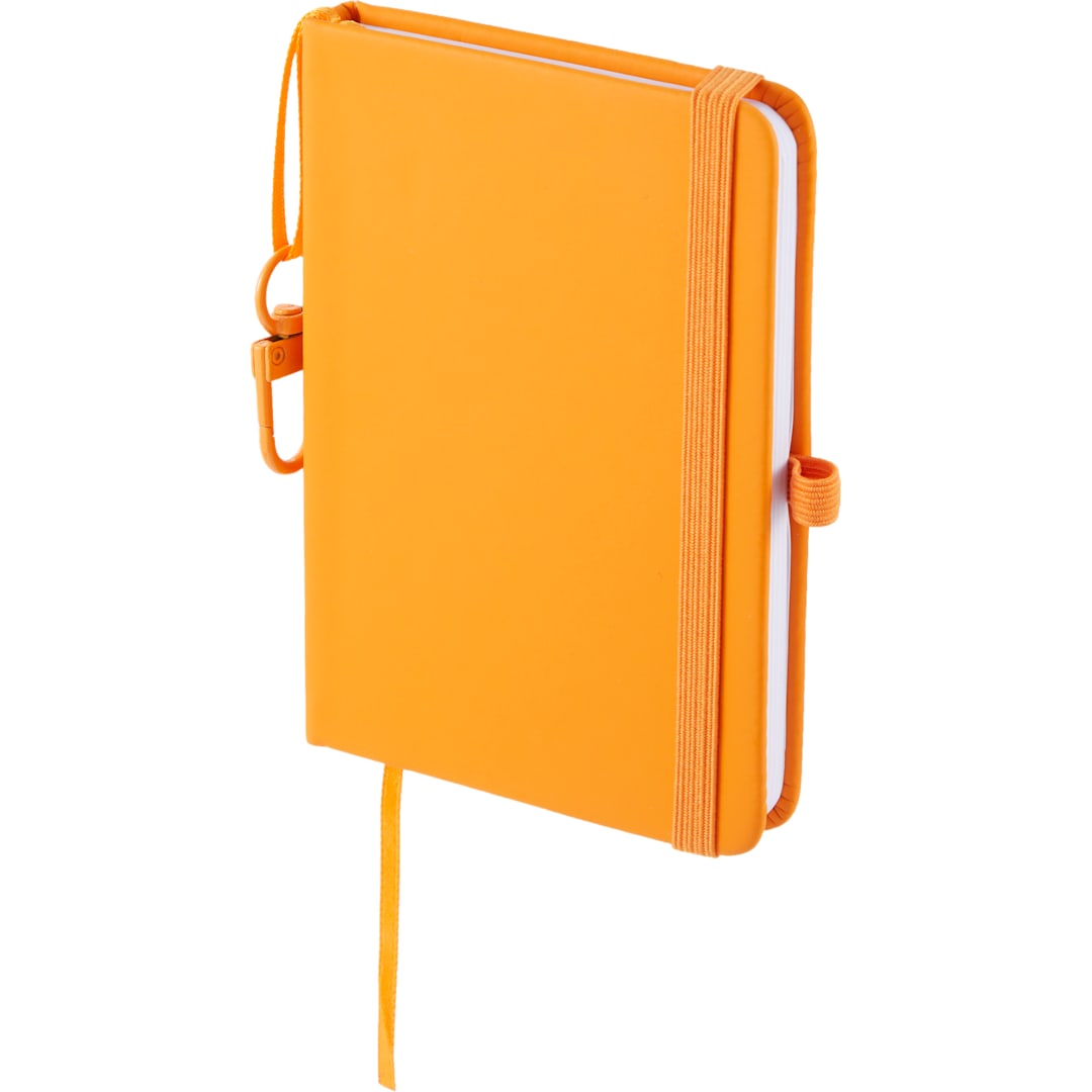 Mini Recycled Notebook w/ Clip - SM-5355 Orange