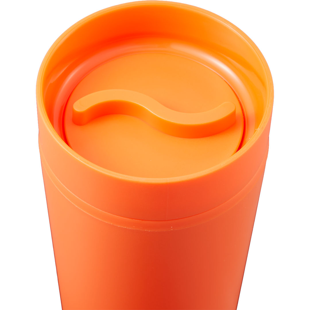Lola Recycled Tumbler w/ 360 degree lid 16 oz - SM-6561 Orange