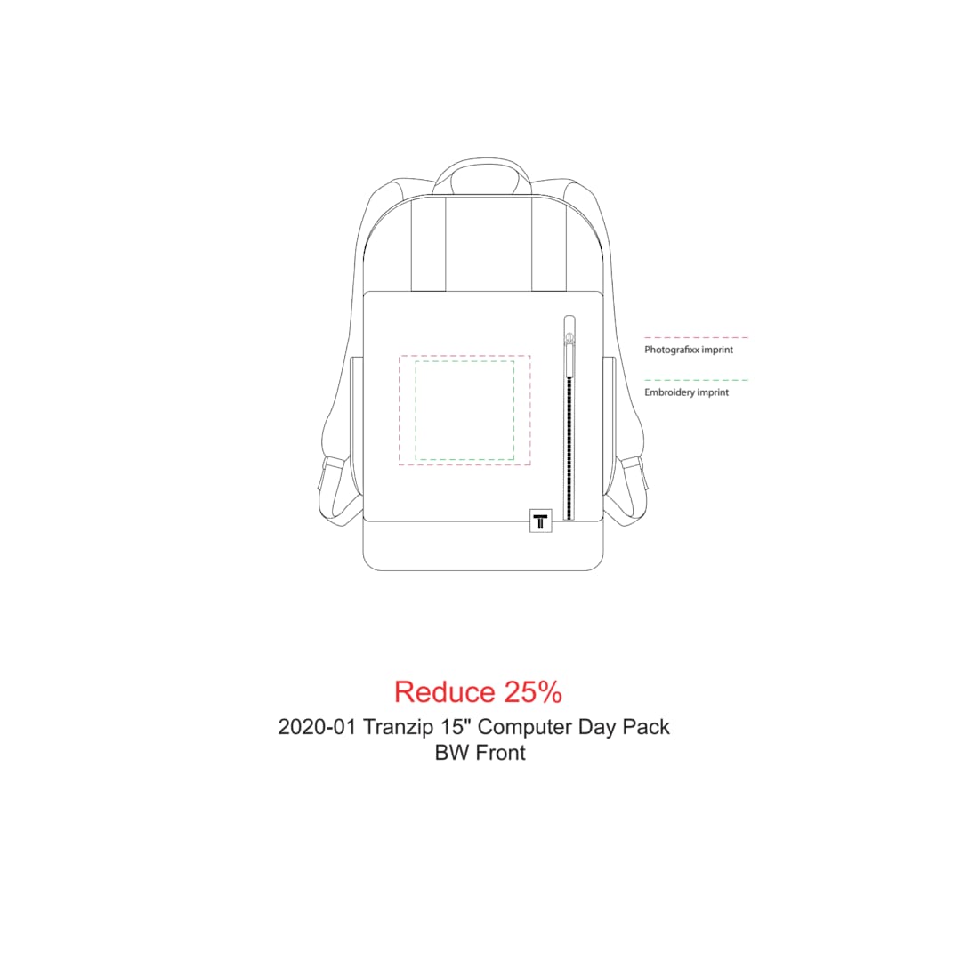 Tranzip Tranzip 15&quot; Computer Day Pack - 2020-01 Black