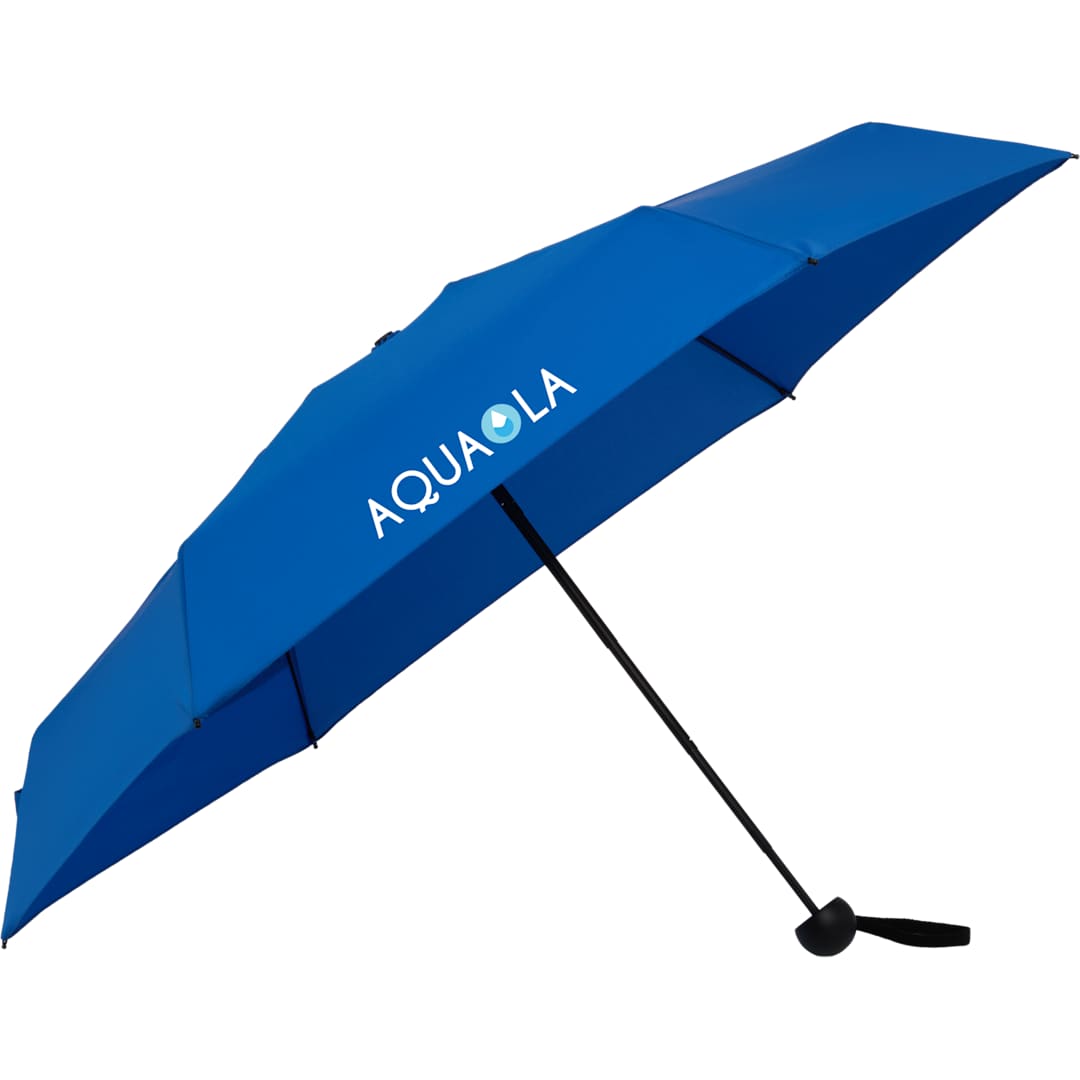 37" Recycled 5 Folding Umbrella - SM-8182 Blue