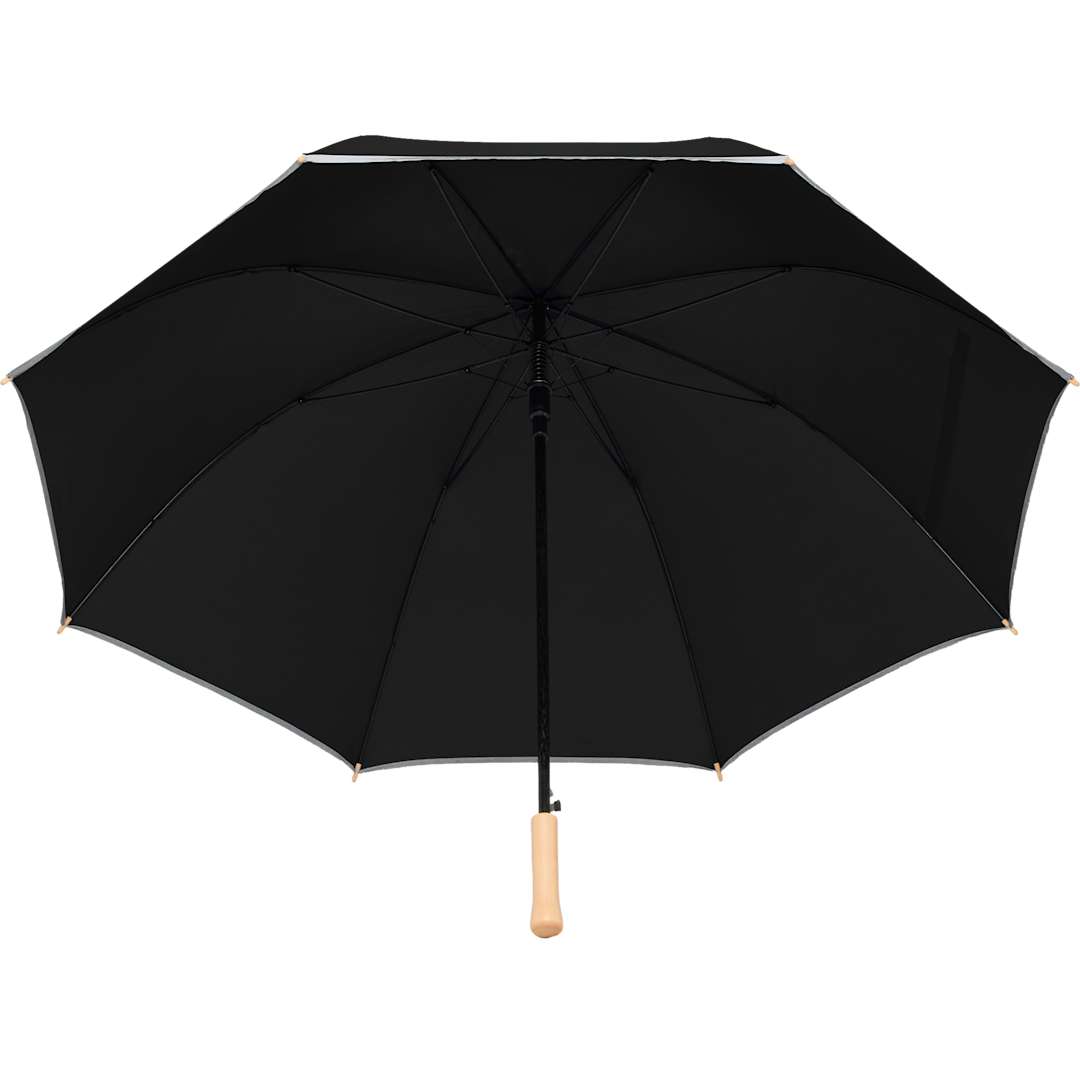 Bullet 60" Auto Open Umbrella w/ Reflective Trim - SM-8183 Black