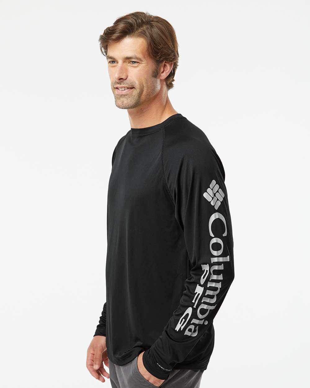 Columbia Men's PFG Terminal Tackle™ Long Sleeve T-Shirt - 212472 Black- Cool Grey
