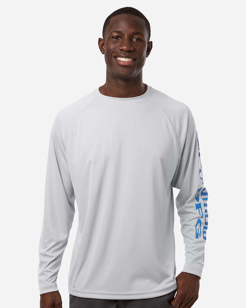 Columbia Men's PFG Terminal Tackle™ Long Sleeve T-Shirt - 212472 Cool Grey- Vivid Blue