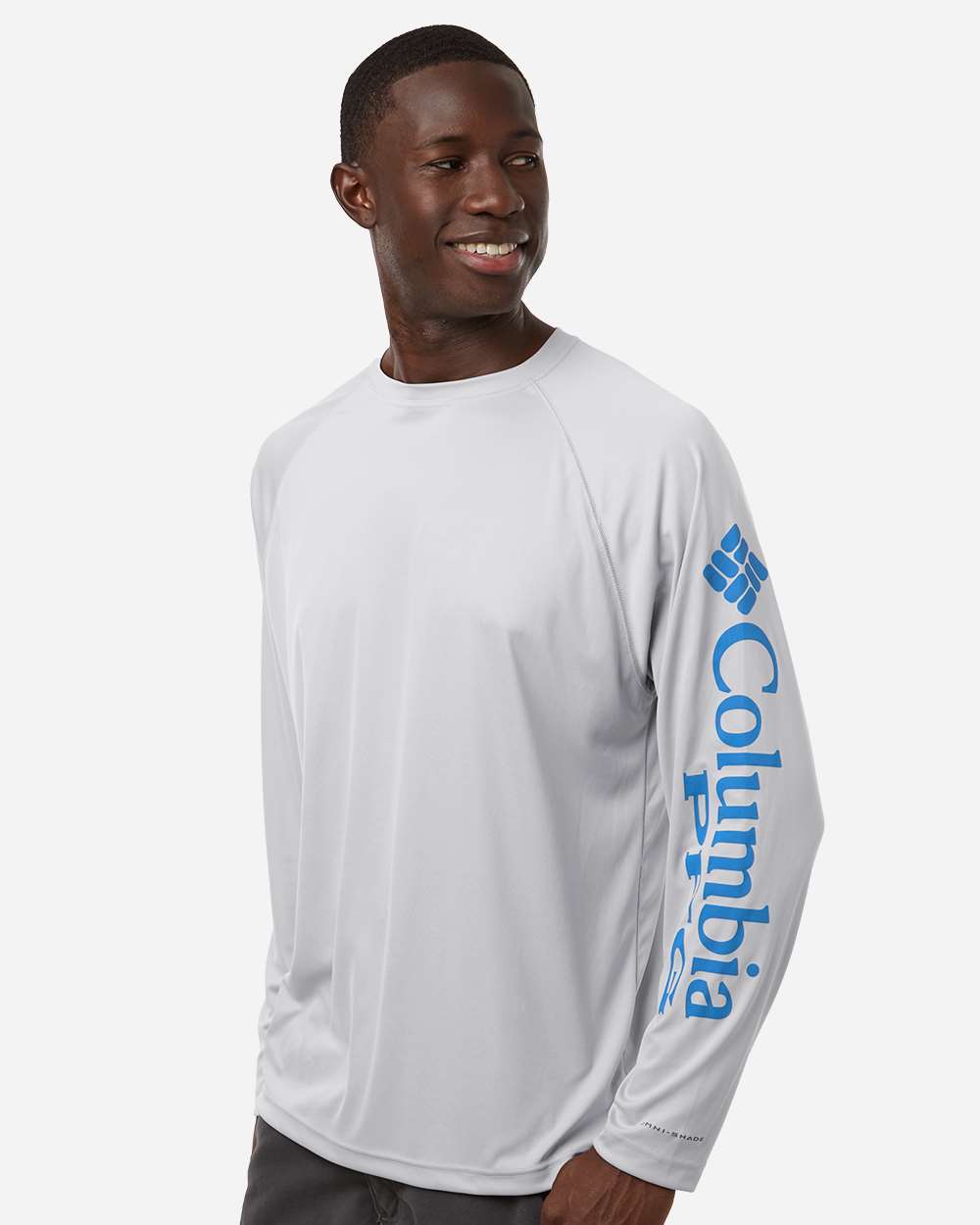 Columbia Men's PFG Terminal Tackle™ Long Sleeve T-Shirt - 212472 Cool Grey- Vivid Blue