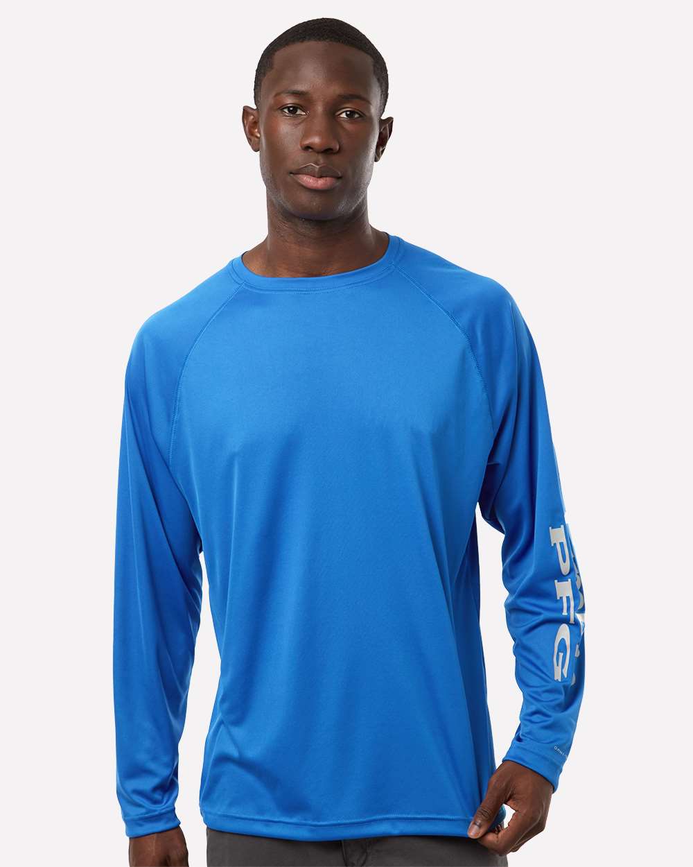 Columbia Men's PFG Terminal Tackle™ Long Sleeve T-Shirt - 212472 Vivid Blue- Cool Grey