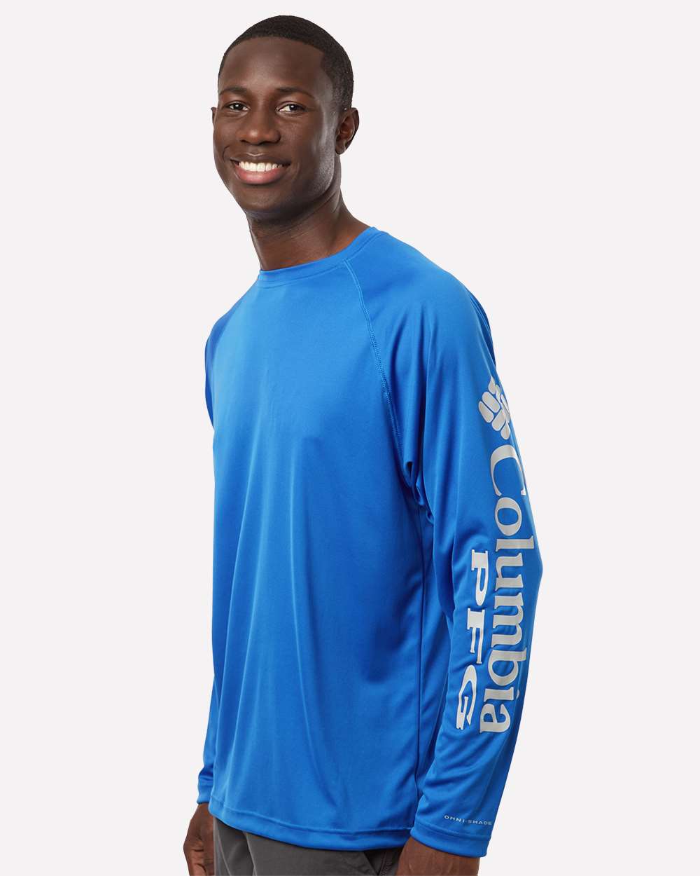 Columbia Men's PFG Terminal Tackle™ Long Sleeve T-Shirt - 212472 Vivid Blue- Cool Grey