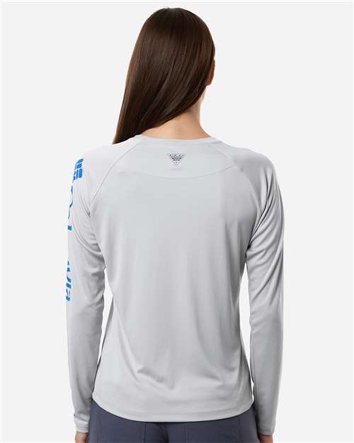 Columbia Women's PFG Tidal Tee™ II Long Sleeve - 212485 Cool Grey- Vivid Blue