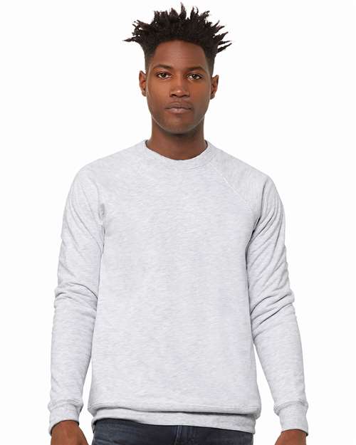 BELLA + CANVAS Unisex Sponge Fleece Raglan Crewneck Sweatshirt - 3901 Ash