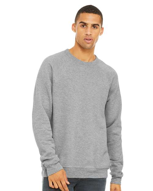 BELLA + CANVAS Unisex Sponge Fleece Raglan Crewneck Sweatshirt - 3901 Athletic Heather