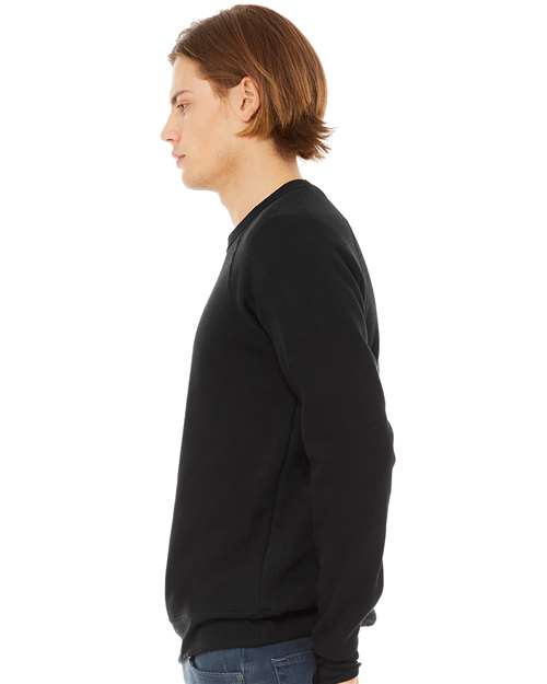 BELLA + CANVAS Unisex Sponge Fleece Raglan Crewneck Sweatshirt - 3901 Black