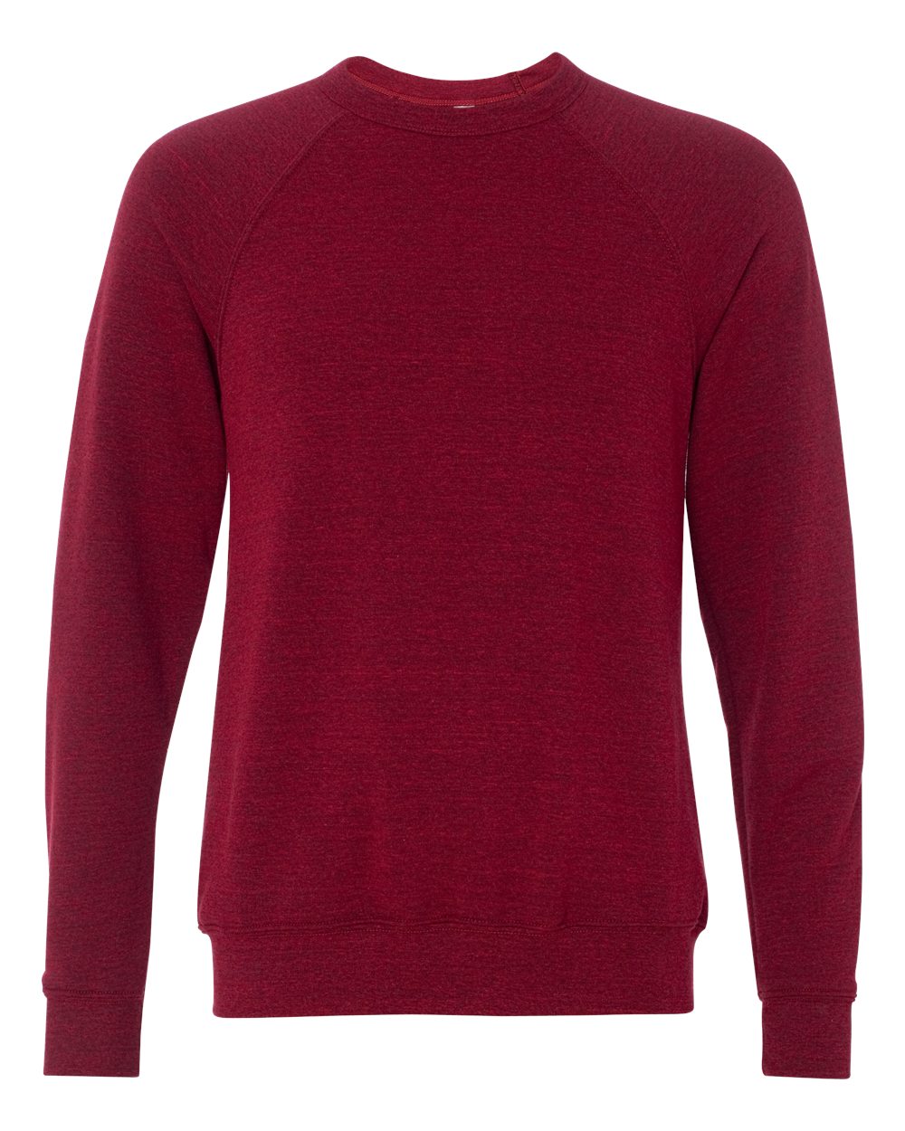 BELLA + CANVAS Unisex Sponge Fleece Raglan Crewneck Sweatshirt - 3901 Cardinal Triblend