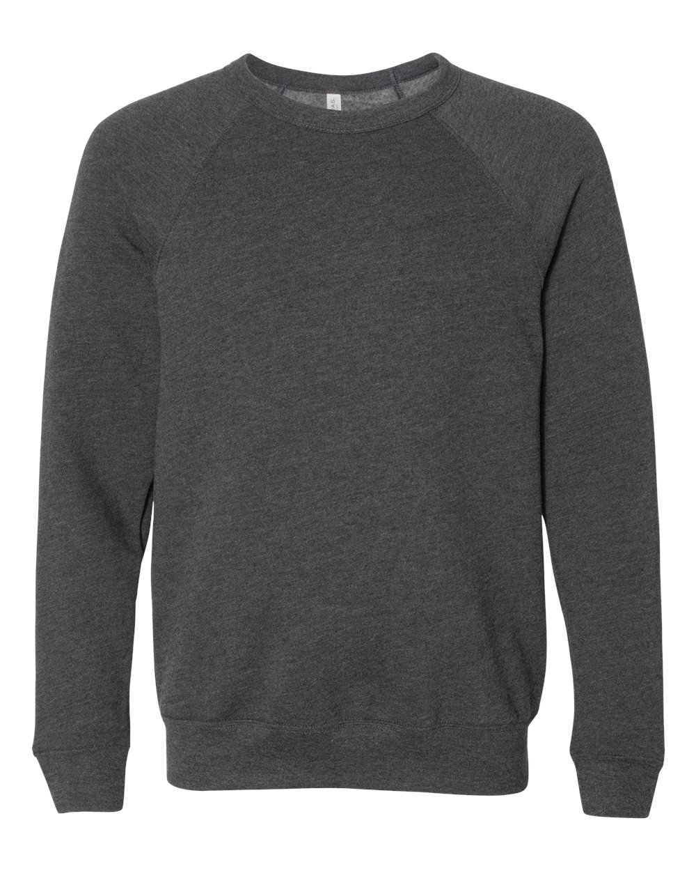 BELLA + CANVAS Unisex Sponge Fleece Raglan Crewneck Sweatshirt - 3901 Dark Grey Heather