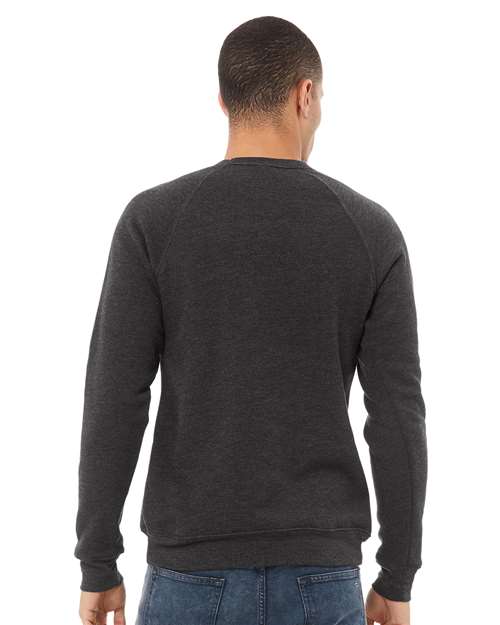 BELLA + CANVAS Unisex Sponge Fleece Raglan Crewneck Sweatshirt - 3901 Dark Grey Heather