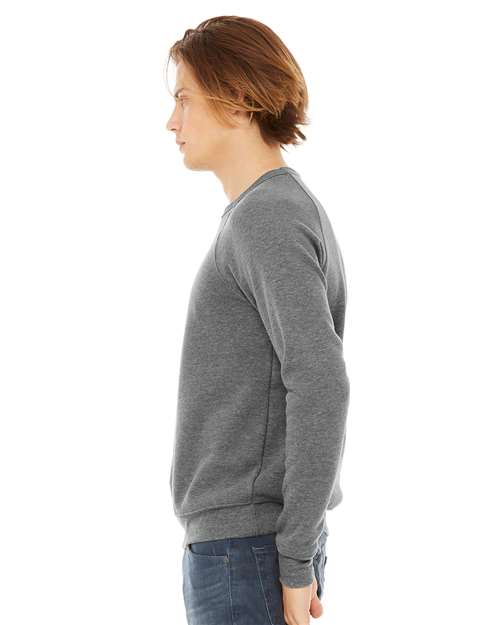 BELLA + CANVAS Unisex Sponge Fleece Raglan Crewneck Sweatshirt - 3901 Deep Heather