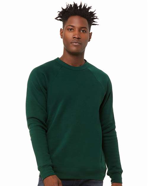 BELLA + CANVAS Unisex Sponge Fleece Raglan Crewneck Sweatshirt - 3901 Forest