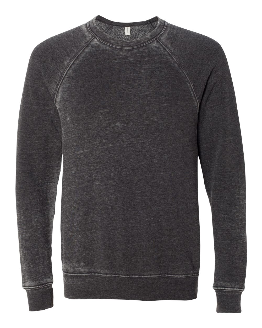 BELLA + CANVAS Unisex Sponge Fleece Raglan Crewneck Sweatshirt - 3901 Grey Acid Wash