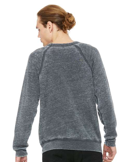 BELLA + CANVAS Unisex Sponge Fleece Raglan Crewneck Sweatshirt - 3901 Grey Acid Wash