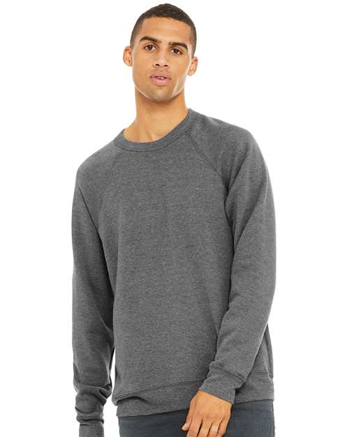 BELLA + CANVAS Unisex Sponge Fleece Raglan Crewneck Sweatshirt - 3901 Grey Triblend