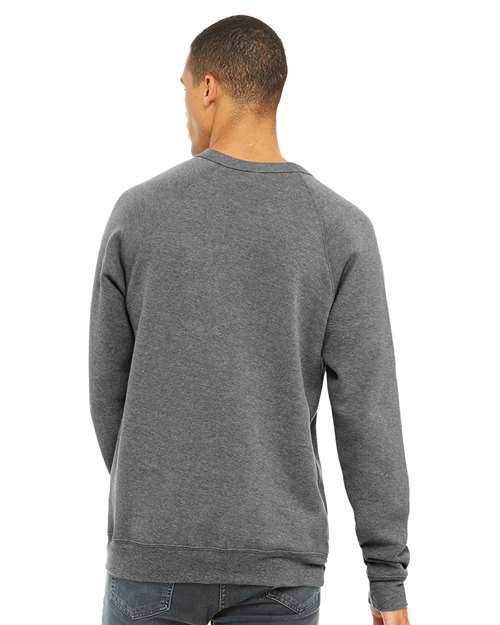 BELLA + CANVAS Unisex Sponge Fleece Raglan Crewneck Sweatshirt - 3901 Grey Triblend
