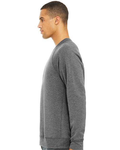 BELLA + CANVAS Unisex Sponge Fleece Raglan Crewneck Sweatshirt - 3901 Grey Triblend