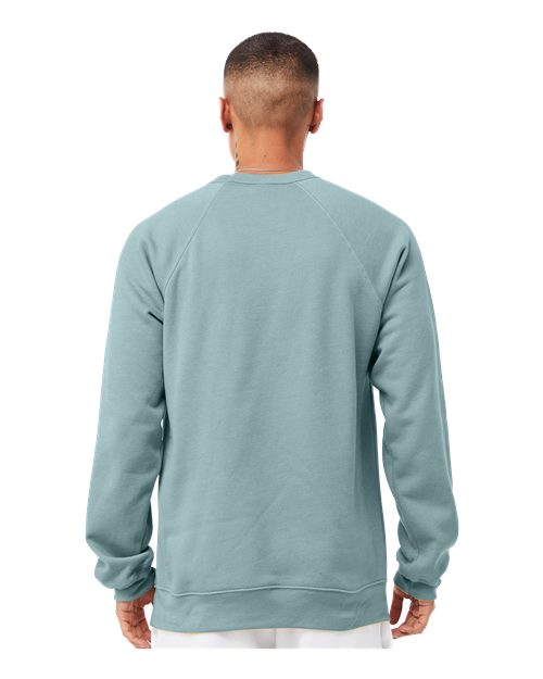 BELLA + CANVAS Unisex Sponge Fleece Raglan Crewneck Sweatshirt - 3901 Heather Blue Lagoon
