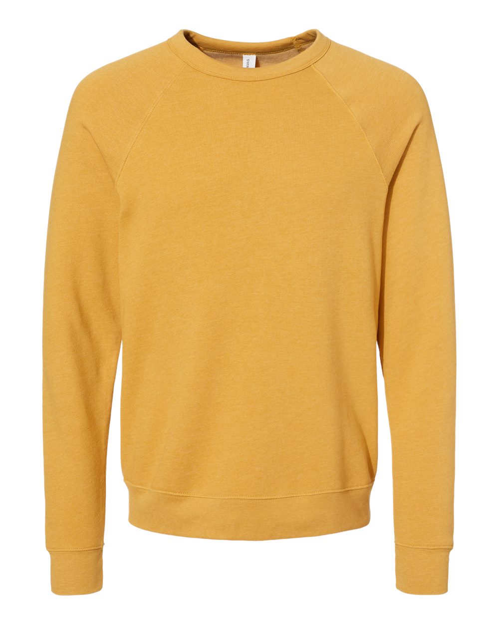 BELLA + CANVAS Unisex Sponge Fleece Raglan Crewneck Sweatshirt - 3901 Heather Mustard