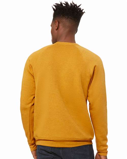 BELLA + CANVAS Unisex Sponge Fleece Raglan Crewneck Sweatshirt - 3901 Heather Mustard