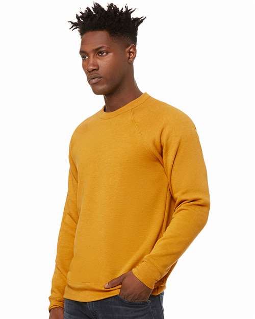 BELLA + CANVAS Unisex Sponge Fleece Raglan Crewneck Sweatshirt - 3901 Heather Mustard
