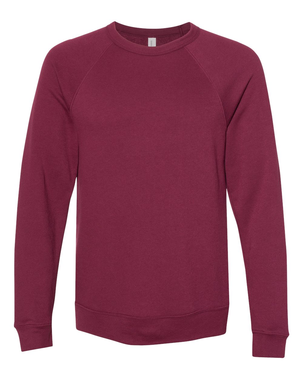 BELLA + CANVAS Unisex Sponge Fleece Raglan Crewneck Sweatshirt - 3901 Maroon