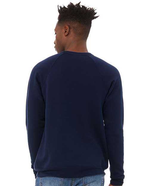 BELLA + CANVAS Unisex Sponge Fleece Raglan Crewneck Sweatshirt - 3901 Navy