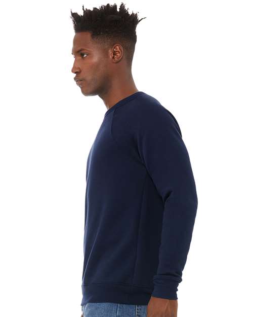 BELLA + CANVAS Unisex Sponge Fleece Raglan Crewneck Sweatshirt - 3901 Navy