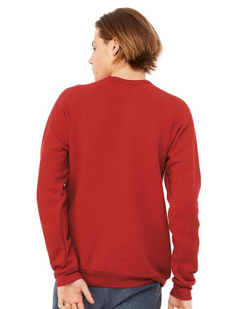 BELLA + CANVAS Unisex Sponge Fleece Raglan Crewneck Sweatshirt - 3901 Red