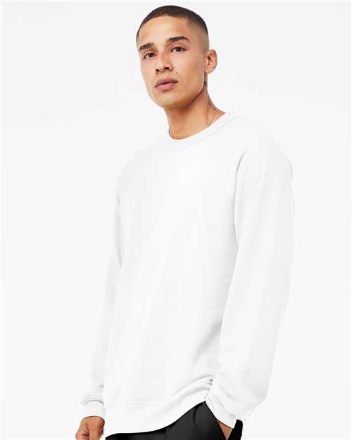BELLA + CANVAS Unisex Sponge Fleece Raglan Crewneck Sweatshirt - 3901 White