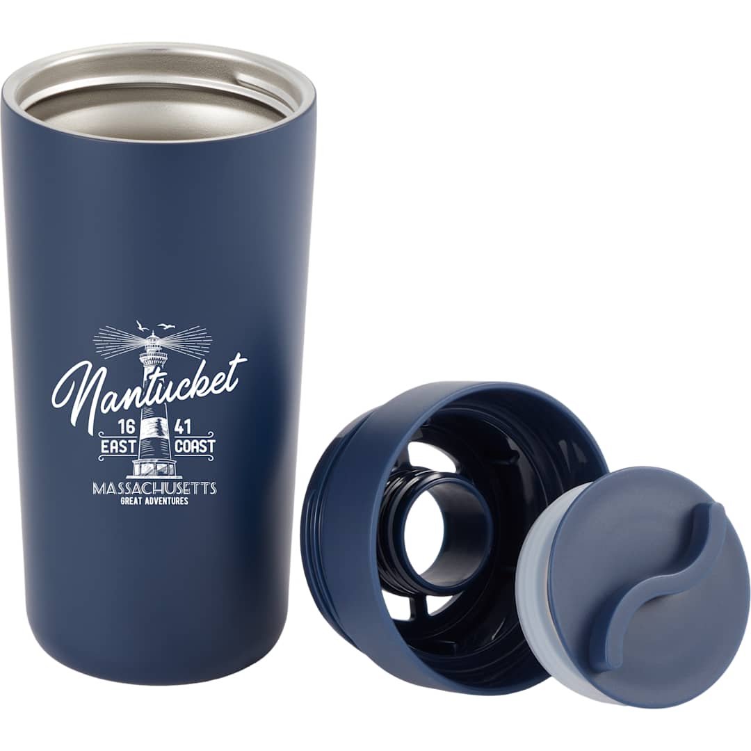Maddie Recycled SS Vacuum Tumbler w/ 360 Lid 16oz - SM-6564 Blue