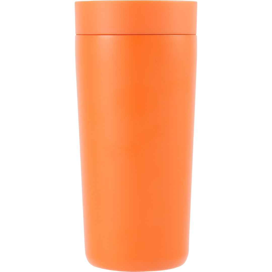 Maddie Recycled SS Vacuum Tumbler w/ 360 Lid 16oz - SM-6564 Orange