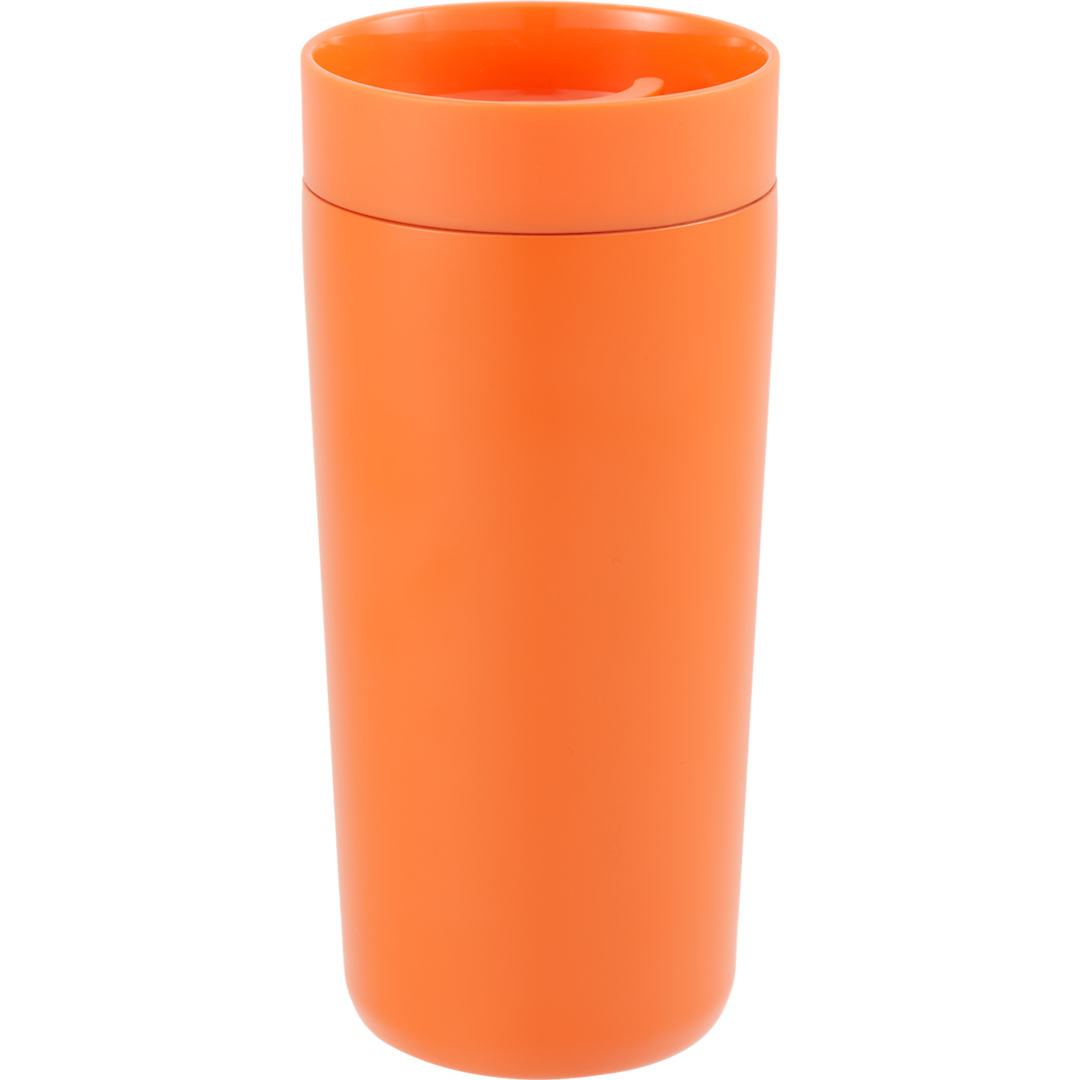 Maddie Recycled SS Vacuum Tumbler w/ 360 Lid 16oz - SM-6564 Orange