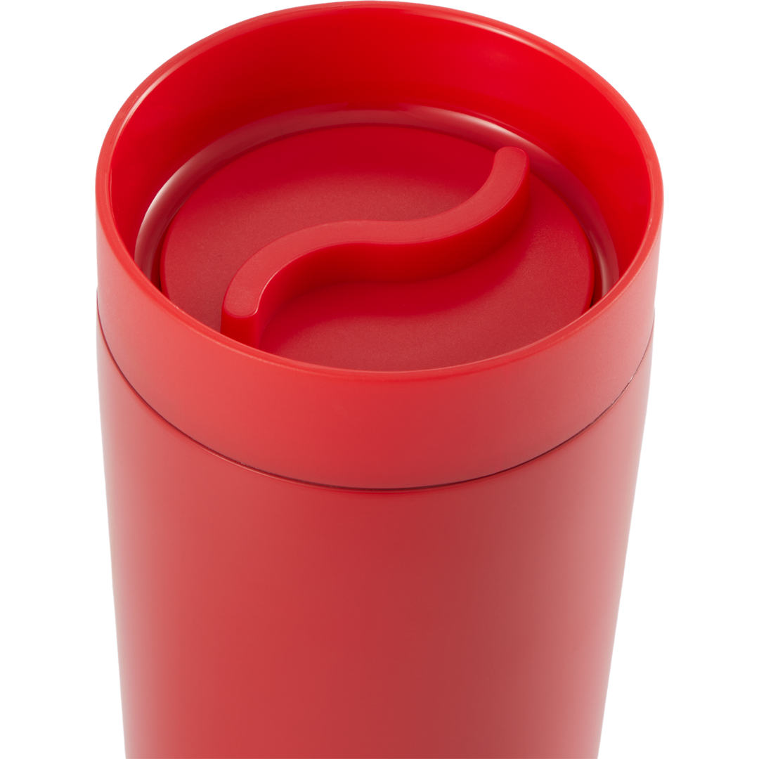 Maddie Recycled SS Vacuum Tumbler w/ 360 Lid 16oz - SM-6564 Red