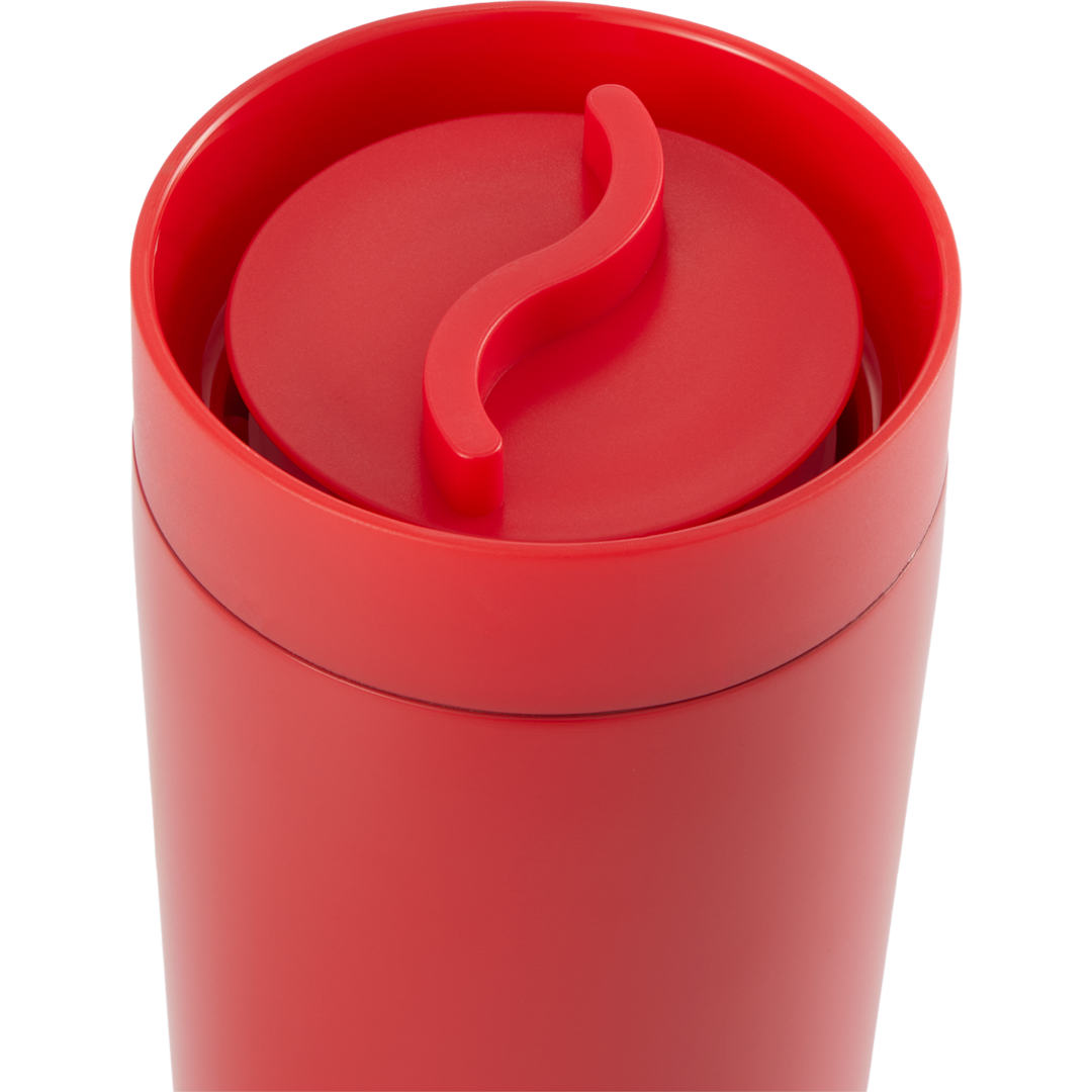 Maddie Recycled SS Vacuum Tumbler w/ 360 Lid 16oz - SM-6564 Red